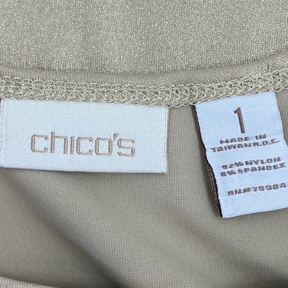 CHICO’S Shimmer Gold Sleeveless Tank Blouse - Picture 9 of 10